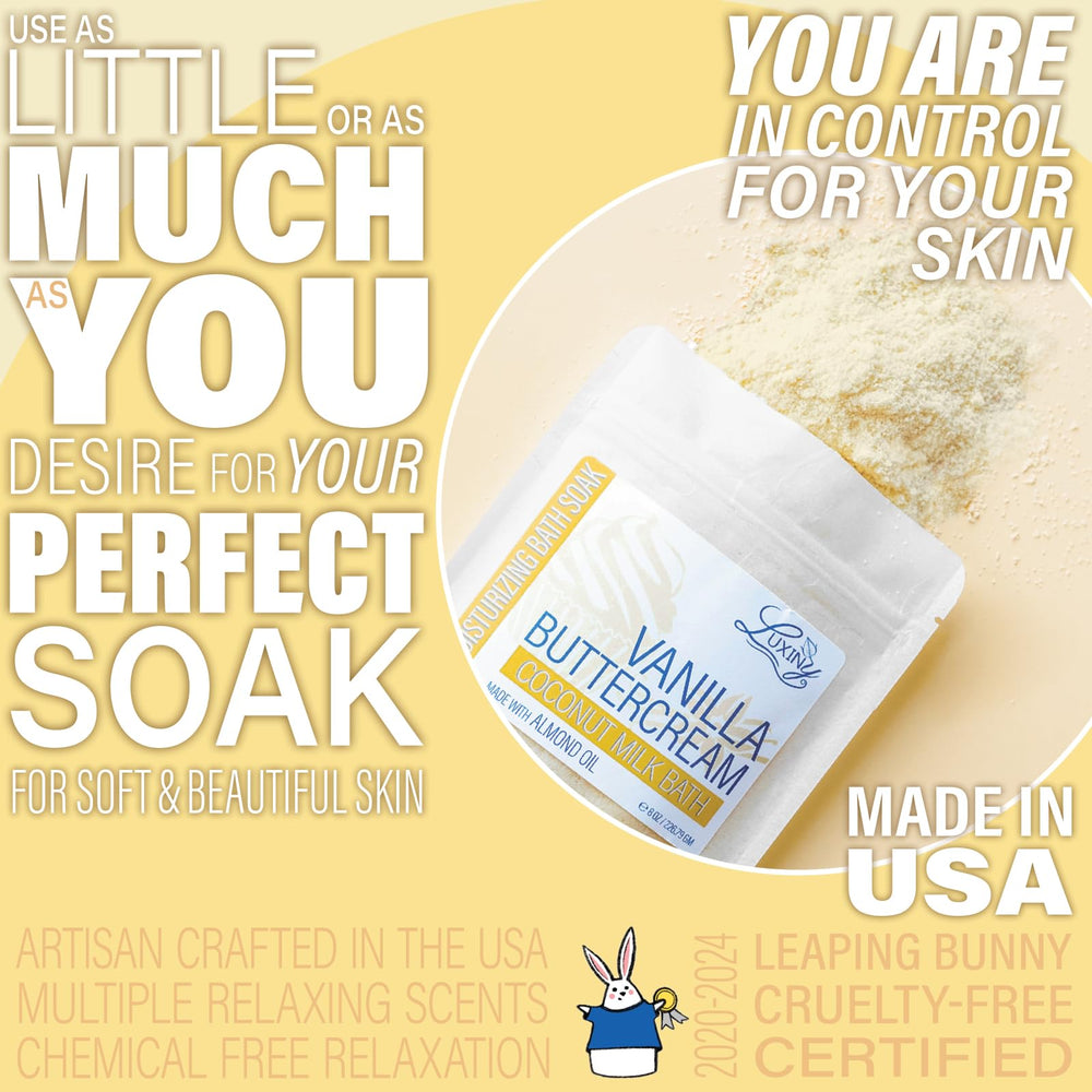 Luxiny tub scene with steam and calming aroma