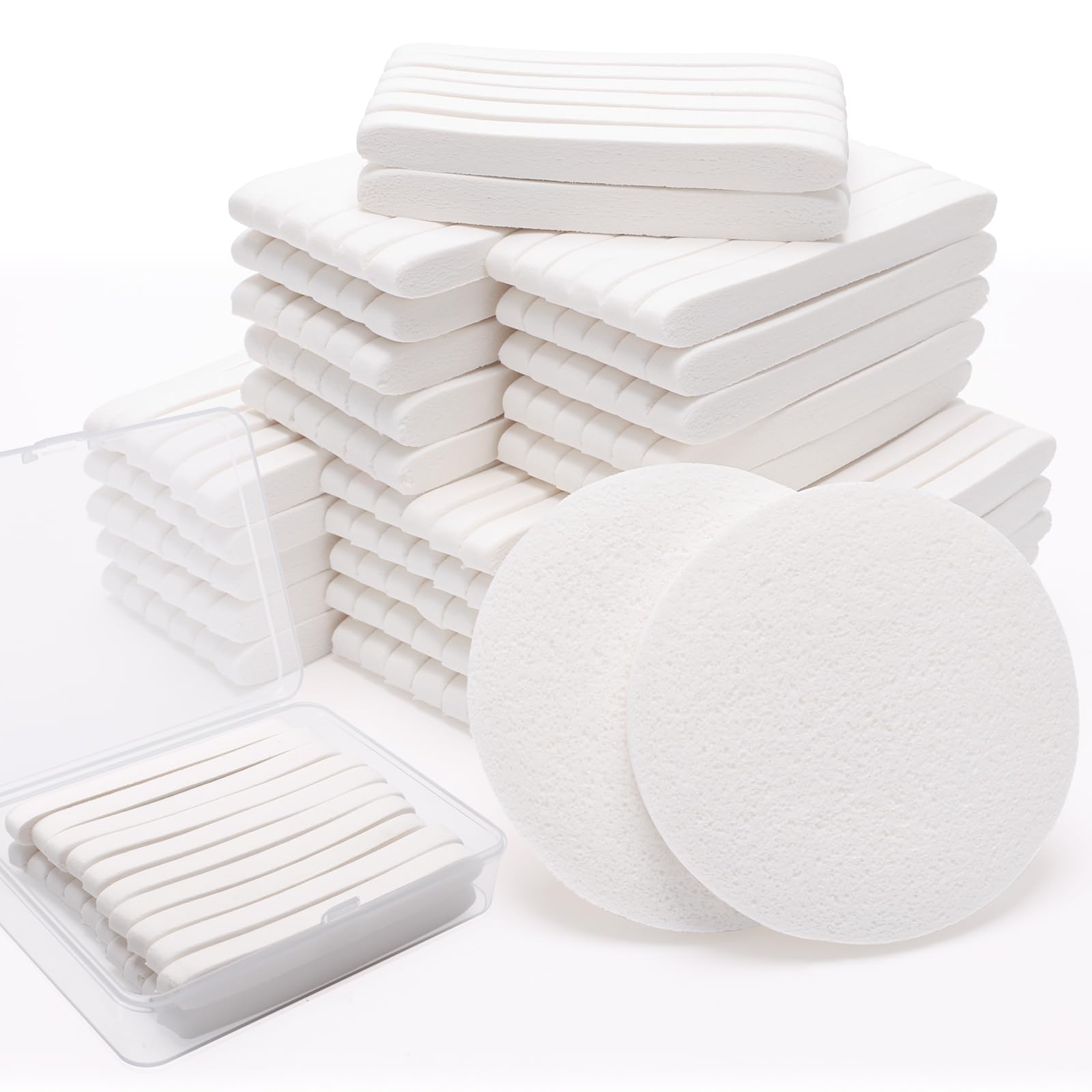 Luxiv compressed white facial sponge pack ready for professional cleansing routines