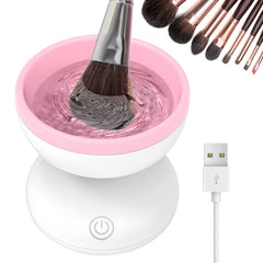 Luxiv electric makeup brush cleaner front view showing easy setup for quick cleaning.