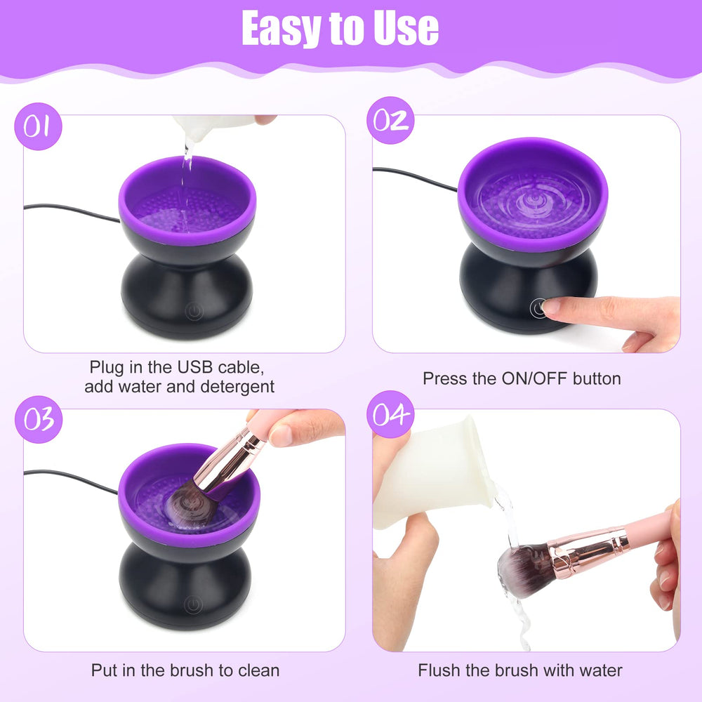 Luxiv makeup brush cleaner compact dimensions ideal for travel and bags.