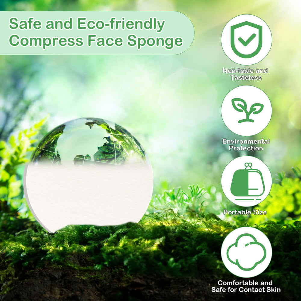 Luxiv round compressed facial sponge after absorption ready for gentle cleansing