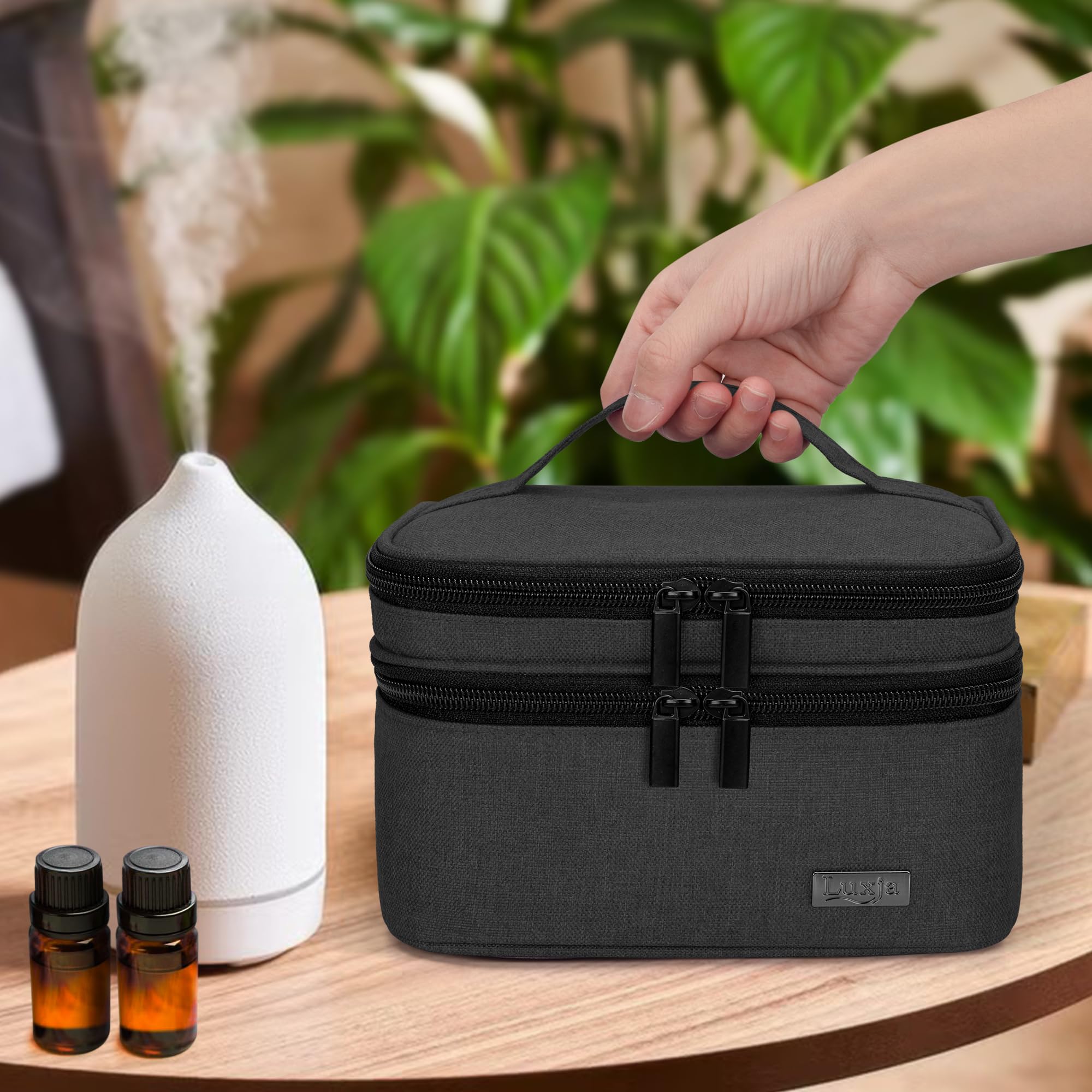 LUXJA top handle enables easy lifting and upright carrying.