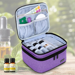 LUXJA Essential Oil Carrying Case double-layer design keeps oils and accessories neatly separated.