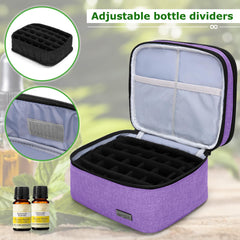 LUXJA Essential Oil Carrying Case padded interior protects glass bottles during transit.