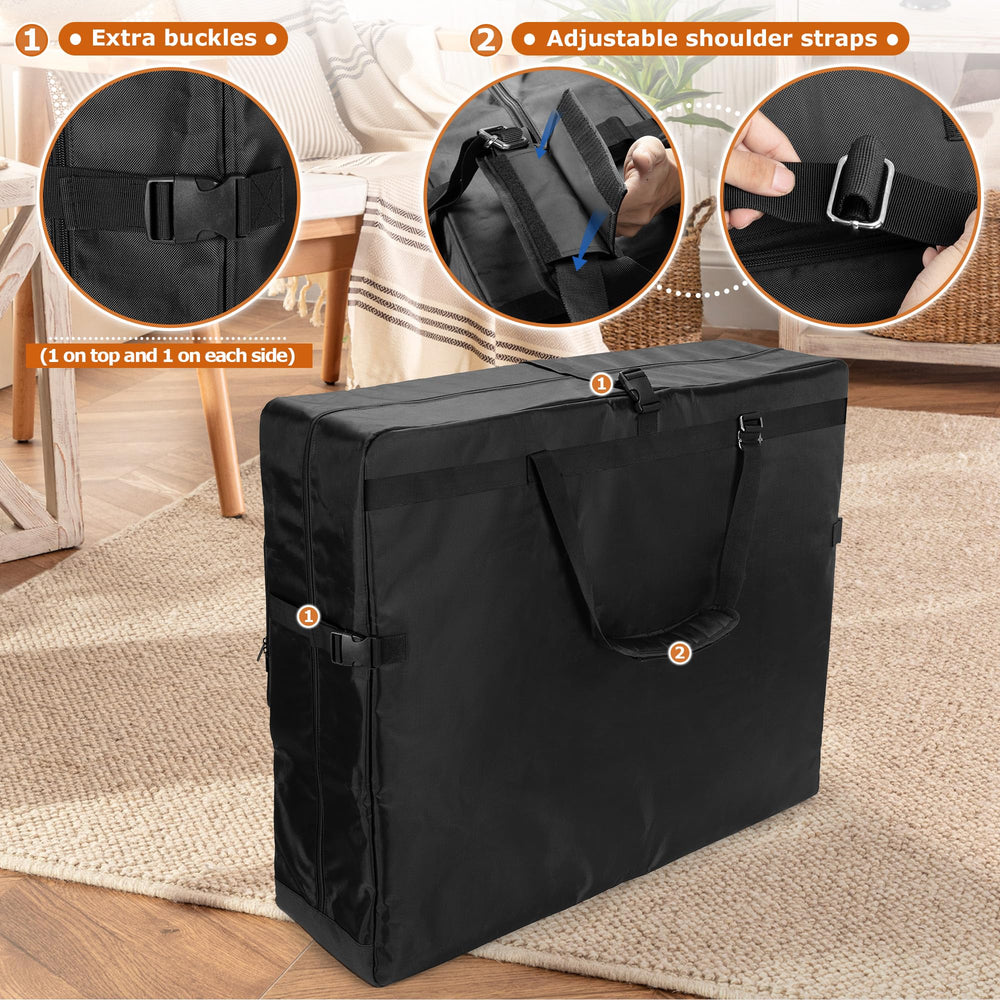 LUXJA massage table bag accessory pockets organize oils, lotions, and tools.