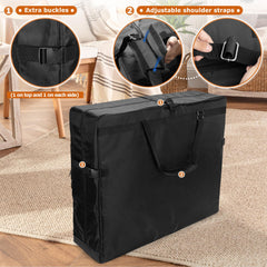 LUXJA massage table bag accessory pockets organize oils, lotions, and tools.