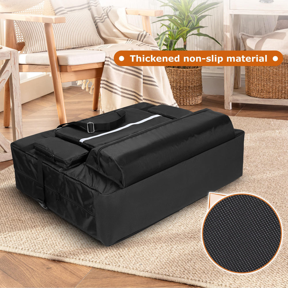 LUXJA massage table bag bolster pocket fits up to 28 inches.
