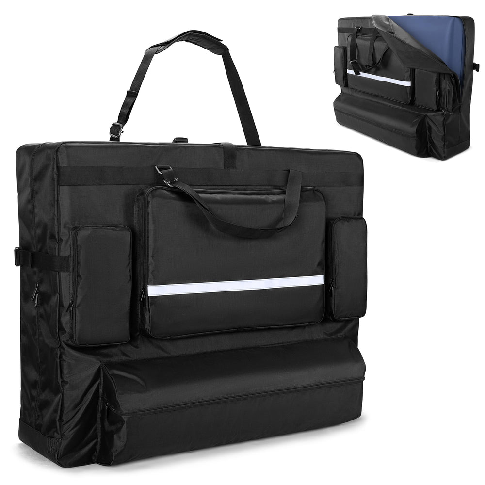 LUXJA massage table bag front view with secure zipper and carry handle for easy transport.