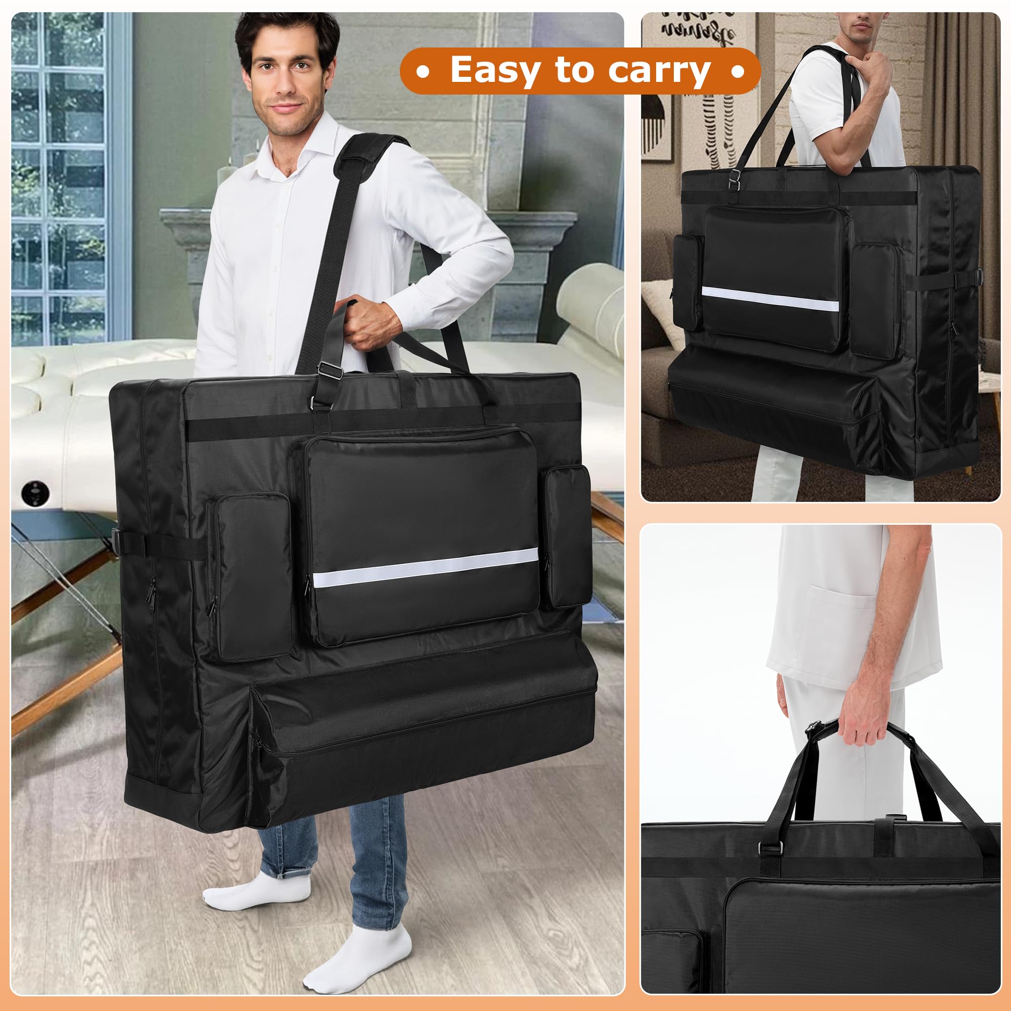 LUXJA massage table bag adjustable shoulder straps for comfortable carrying.