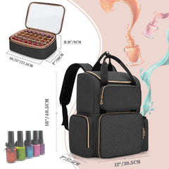Luxja Nail Polish Organizer nail lamp section fits a dryer and cords for on-the-go manicures.