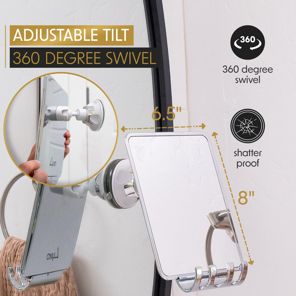 Luxo adjustable tilt allows perfect shaving angle