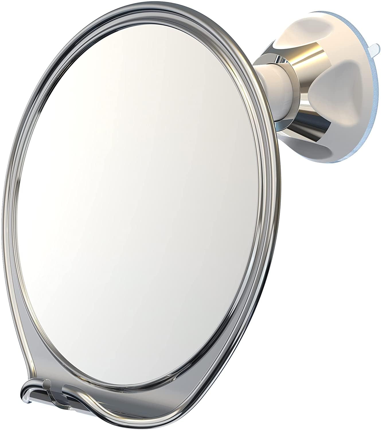 Luxo chrome front-view mirror with fog-free clarity for shaving