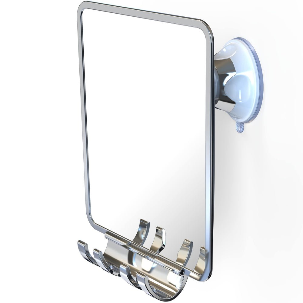 Luxo shower mirror fogless in action for quick morning shave