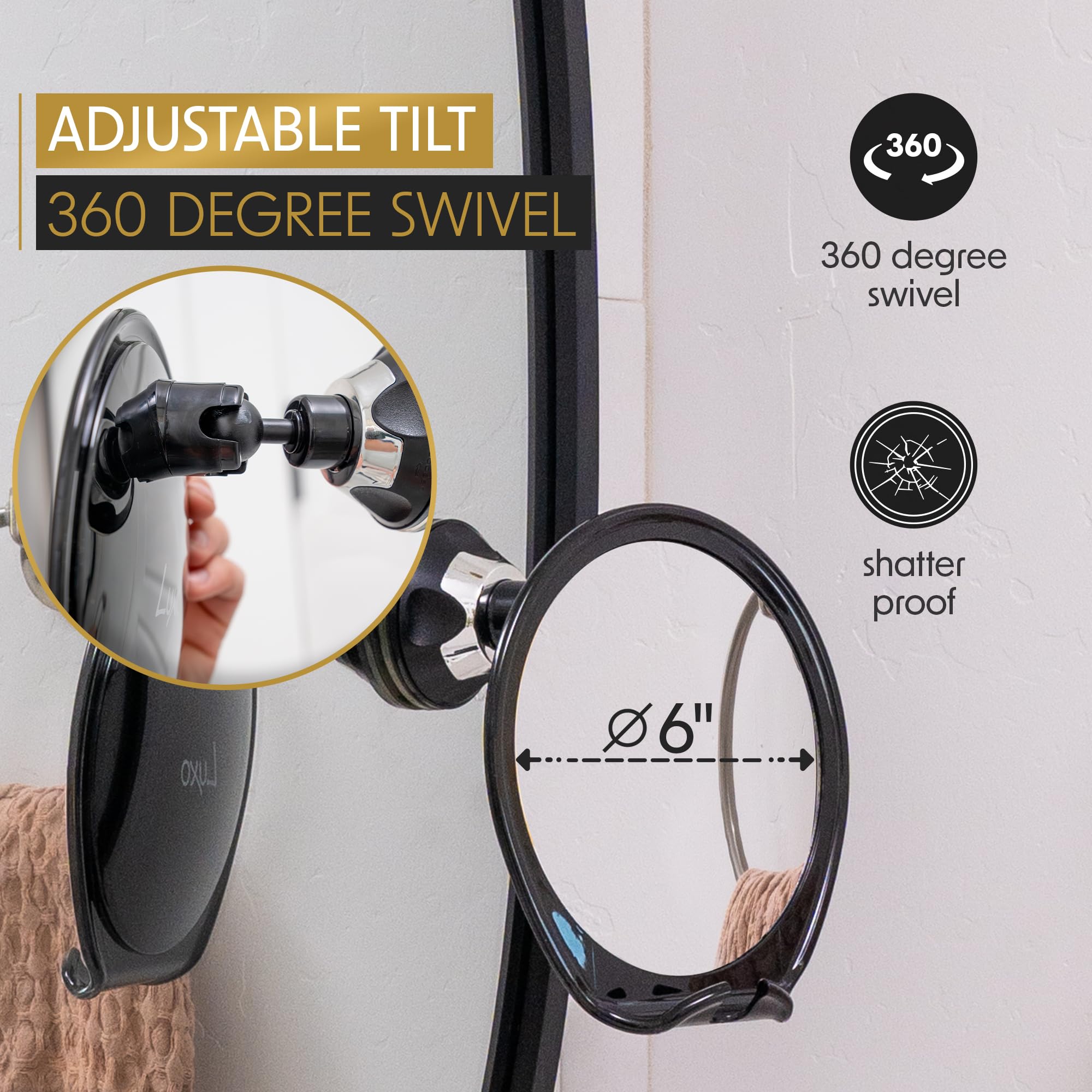 Luxo shower mirror shatterproof offers durable daily use