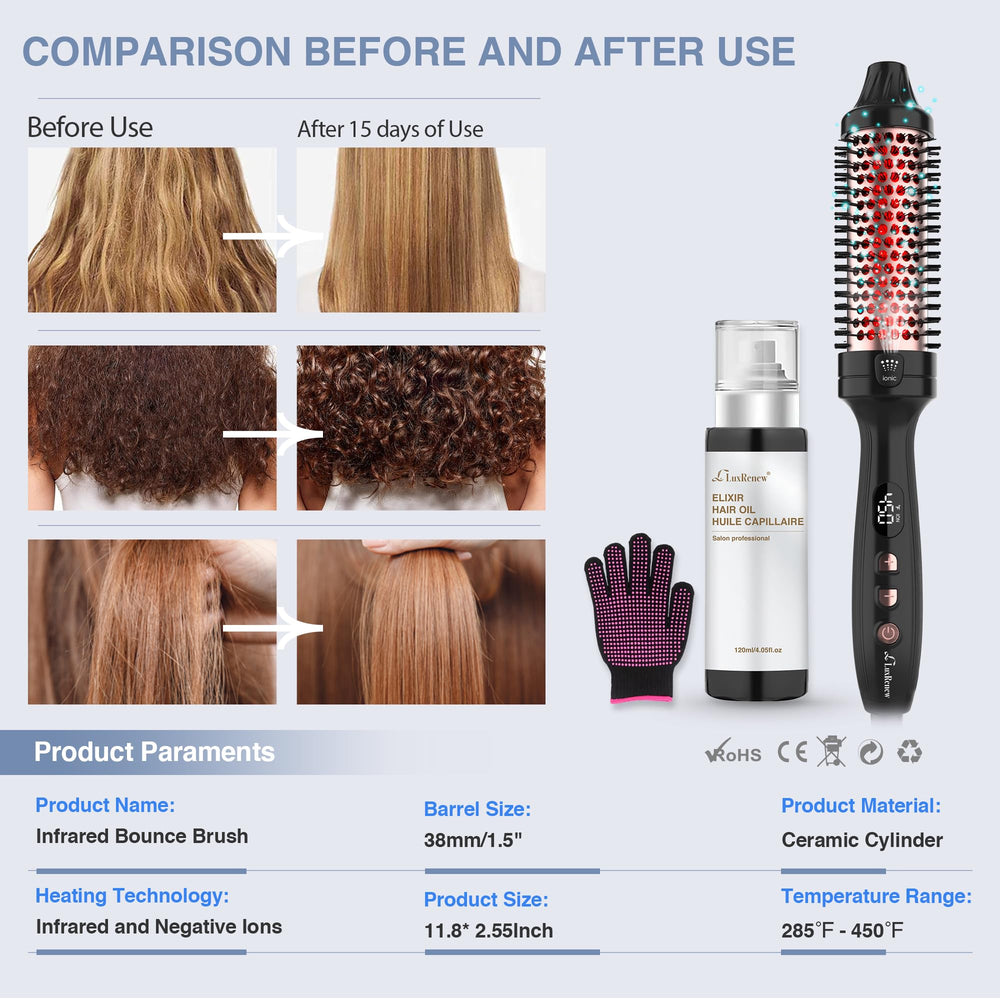 LuxRenew Plus infrared bounce brush features a 360-degree cord for easy maneuverability.