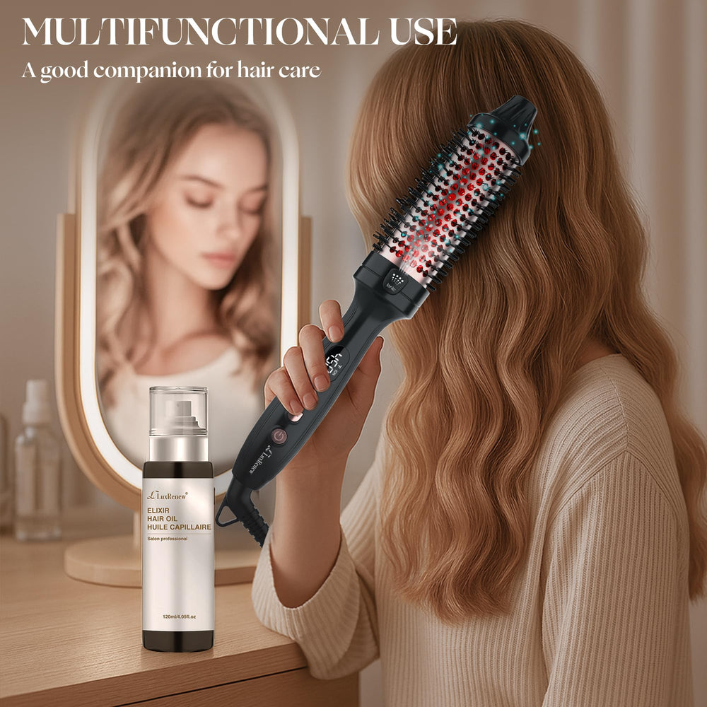 LuxRenew Plus Infrared Bounce Brush in black provides a stylish home salon look.