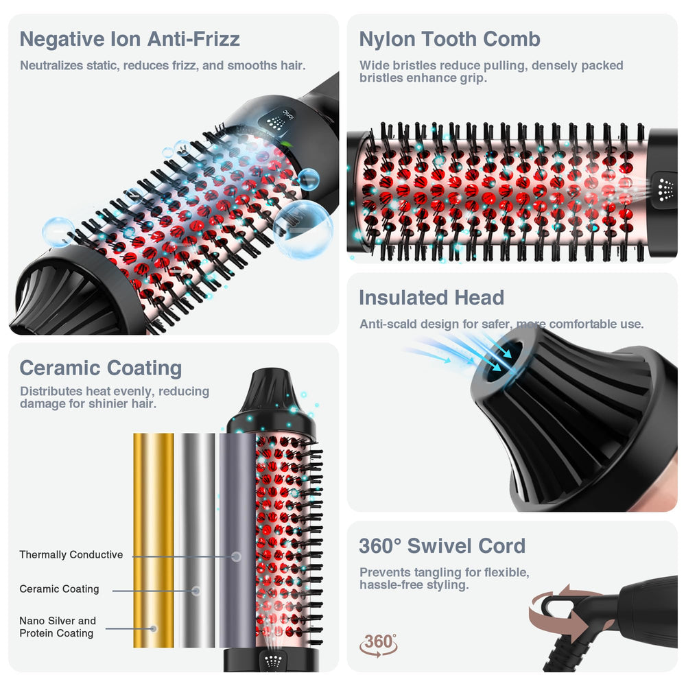 LuxRenew Plus brush used with hair care oil to boost shine and moisture.