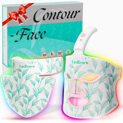 LuxRenew red light mask on face for at-home facial care and skin vitality.