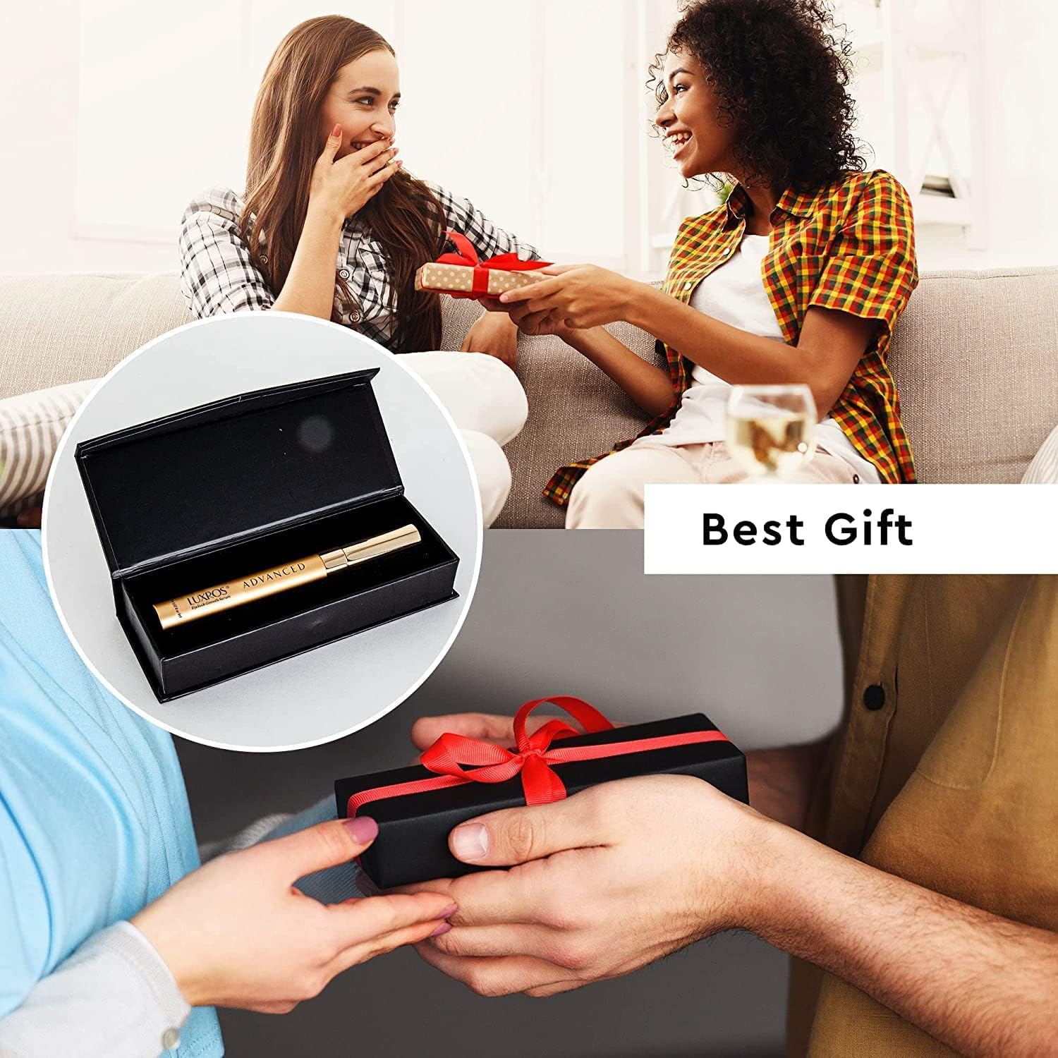 Gift-ready LUXROS lash serum box suitable for birthdays and Mother's Day
