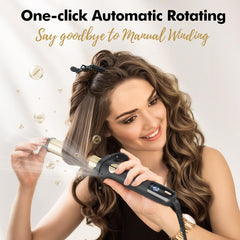 Luxspire rotating curling iron 1-inch barrel for classic curls and smooth hold