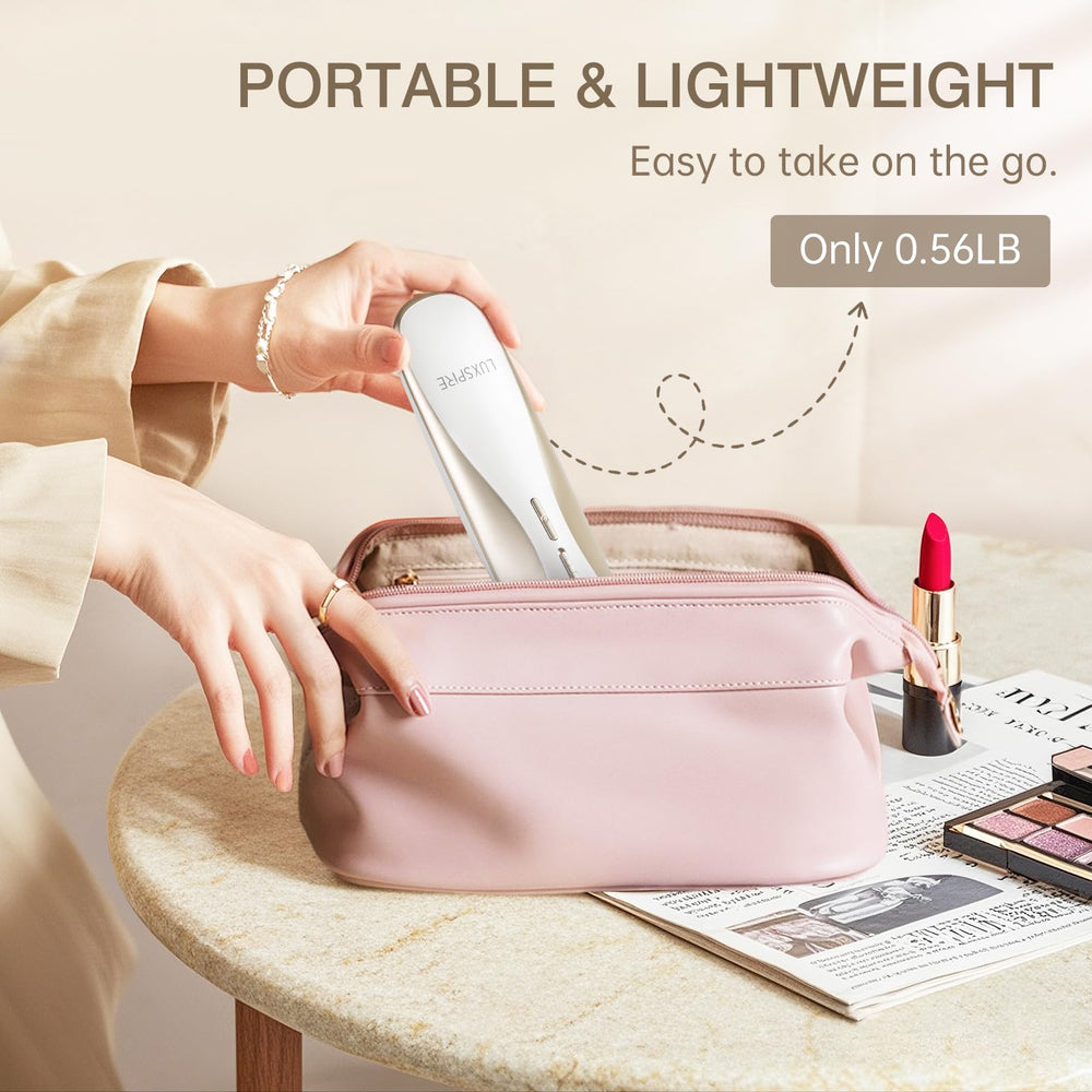 Luxspire velvet bag storage keeps the straightener protected in travel.