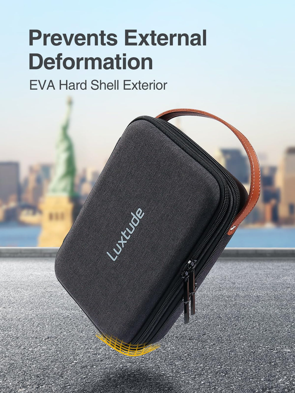 Luxtude clipper case interior with durable organization and mesh pockets.
