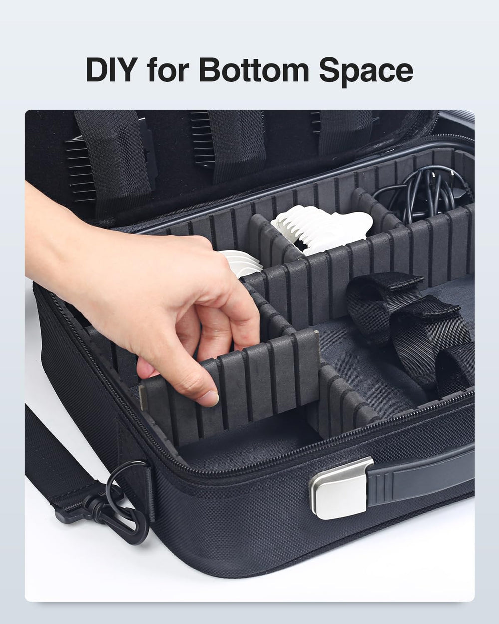 Luxtude Large Barber Case bottom-layer clippers fit securely