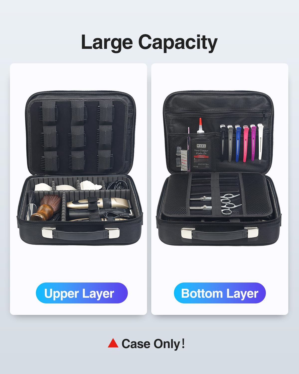 Luxtude Large Barber Case durable padding shields gear