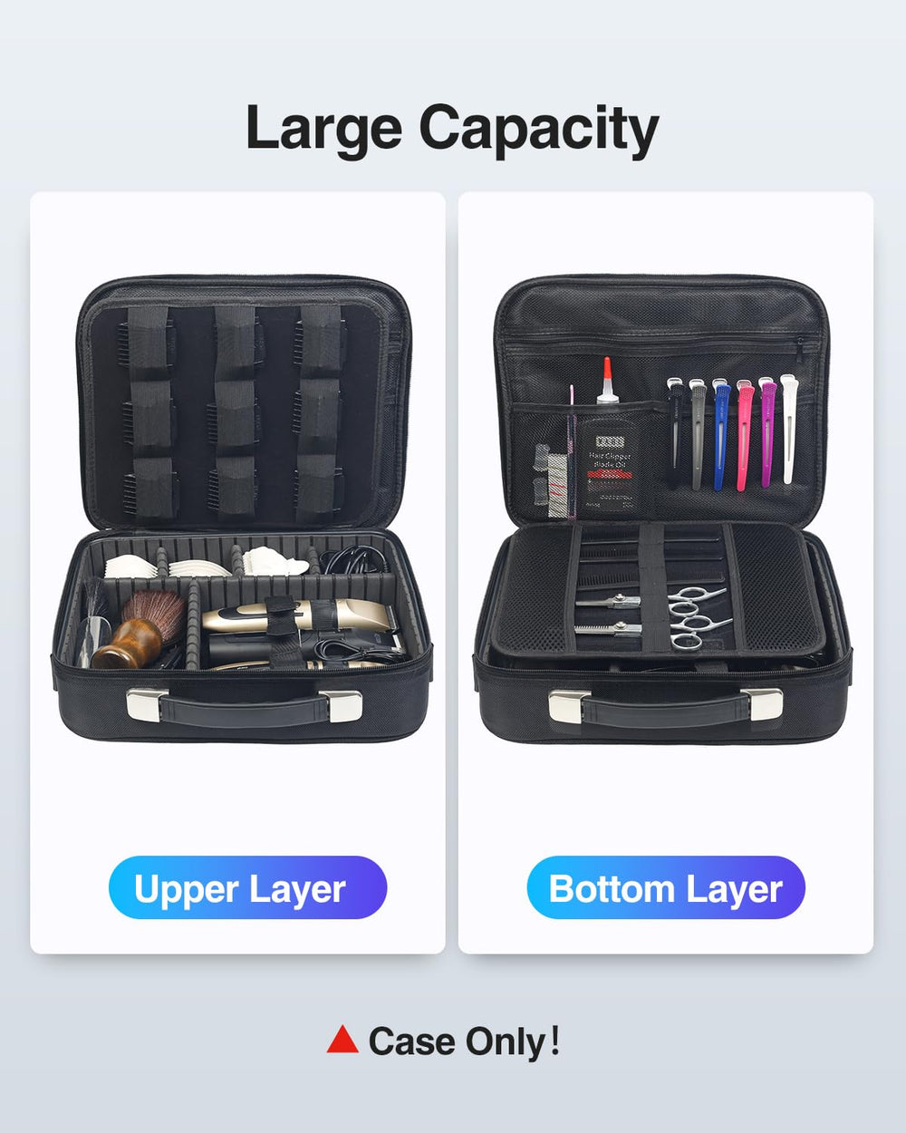 Luxtude Large Barber Case durable padding shields gear