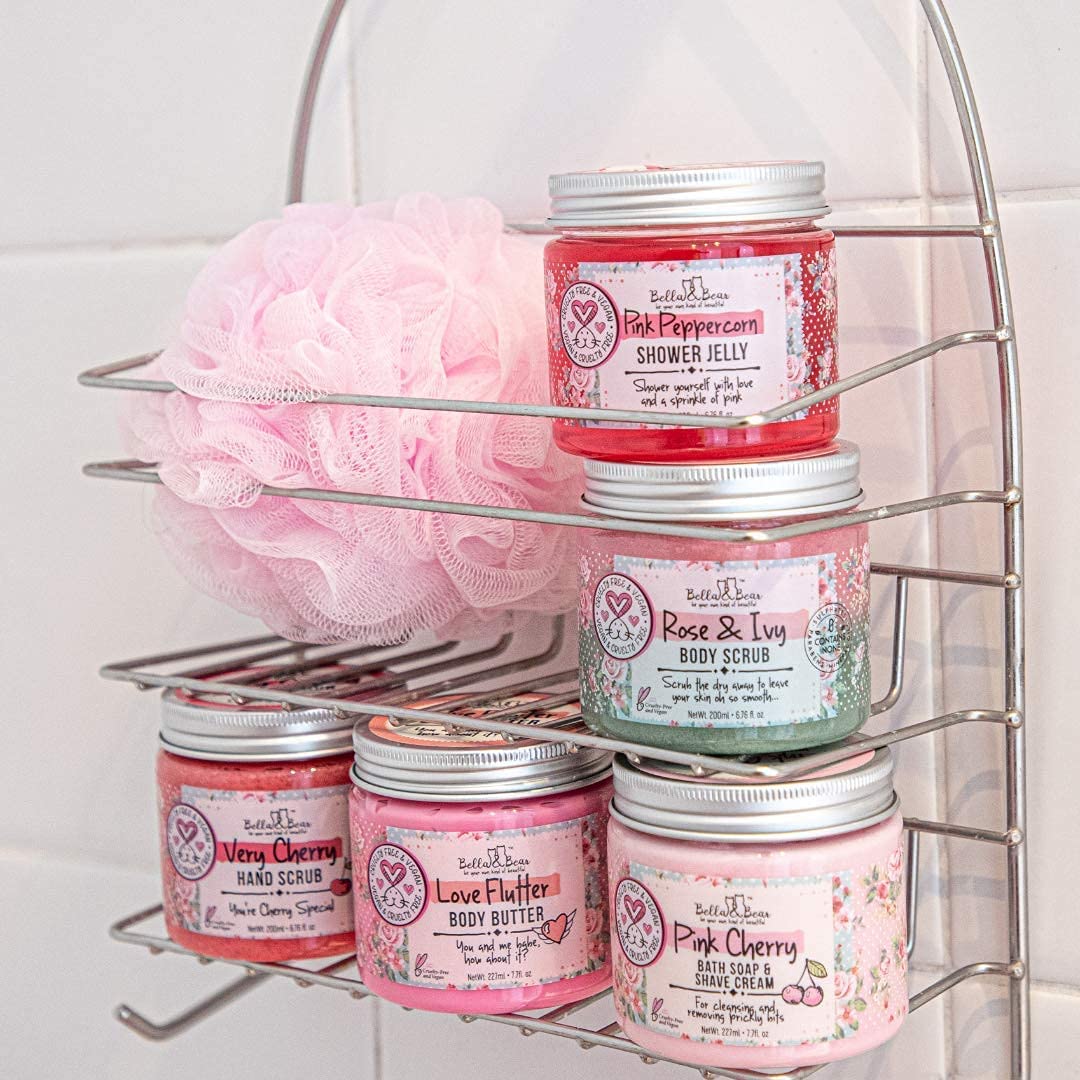 Luxurious whipped lather envelops skin during a pampering shower with Bella & Bear.