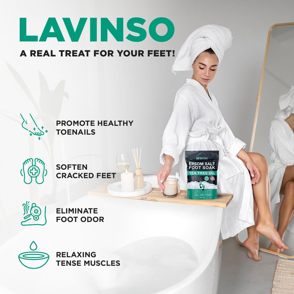 LV LavinsO Tea Tree Foot Soak dry-skin form softening effects for cracked heels