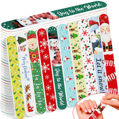Lvdeer Christmas nail files bulk 52pcs in assorted styles for at-home manicures