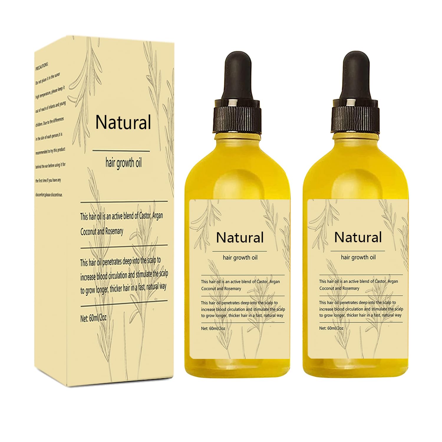 Lvjonya rosemary oil 2pc bottle for premium hair nourishment