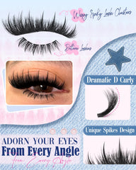 Lvmixwig spikes lash clusters highlight bold eyes for party-ready looks.