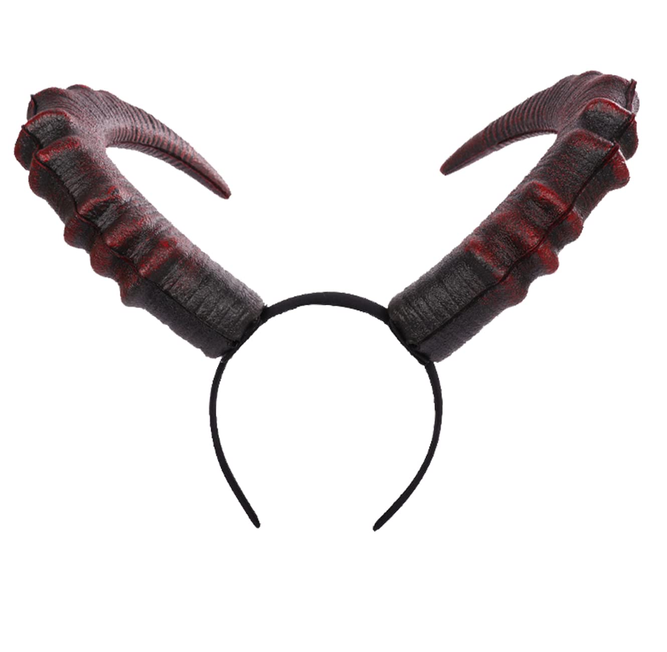 L'VOW Demon Horn Headband closeup highlights lightweight durability for all-night cosplay.