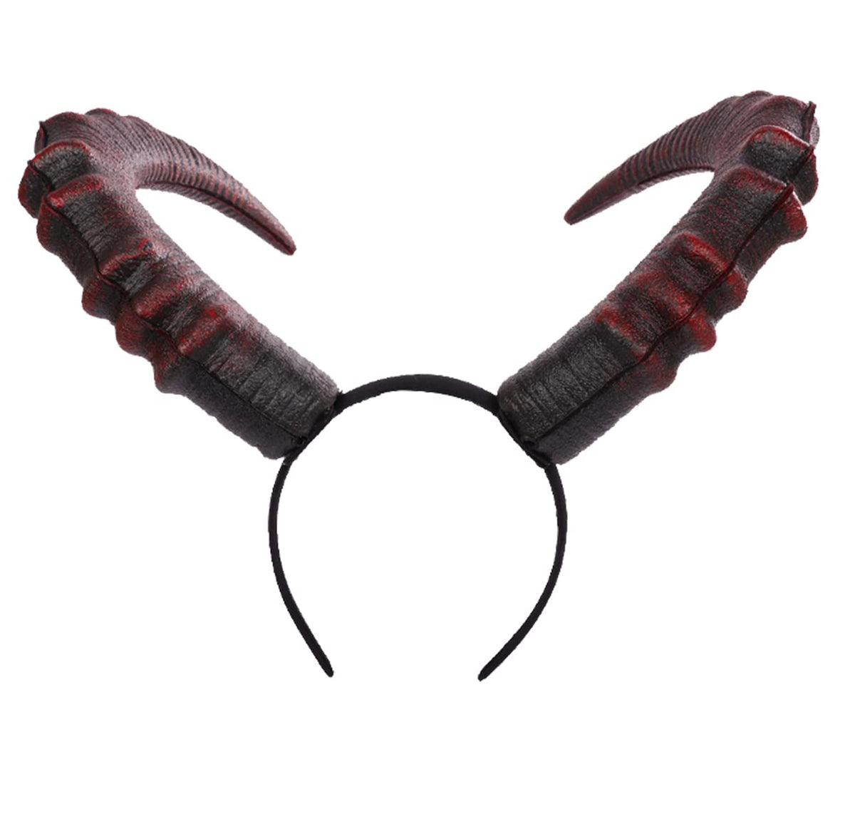 L'VOW Demon Horn Headband closeup highlights lightweight durability for all-night cosplay.