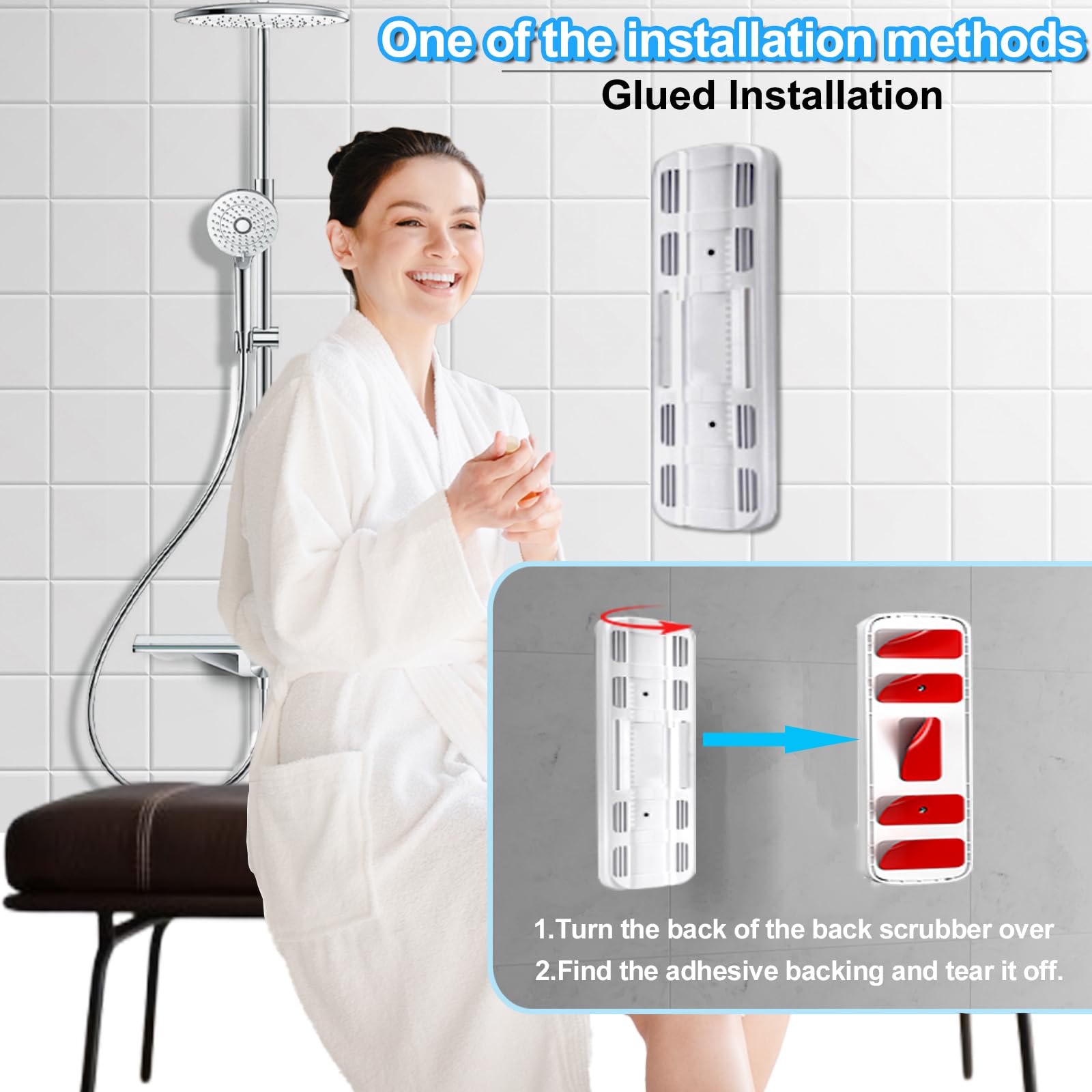 Lvrunben back scrubber IPX7 waterproof for safe shower use