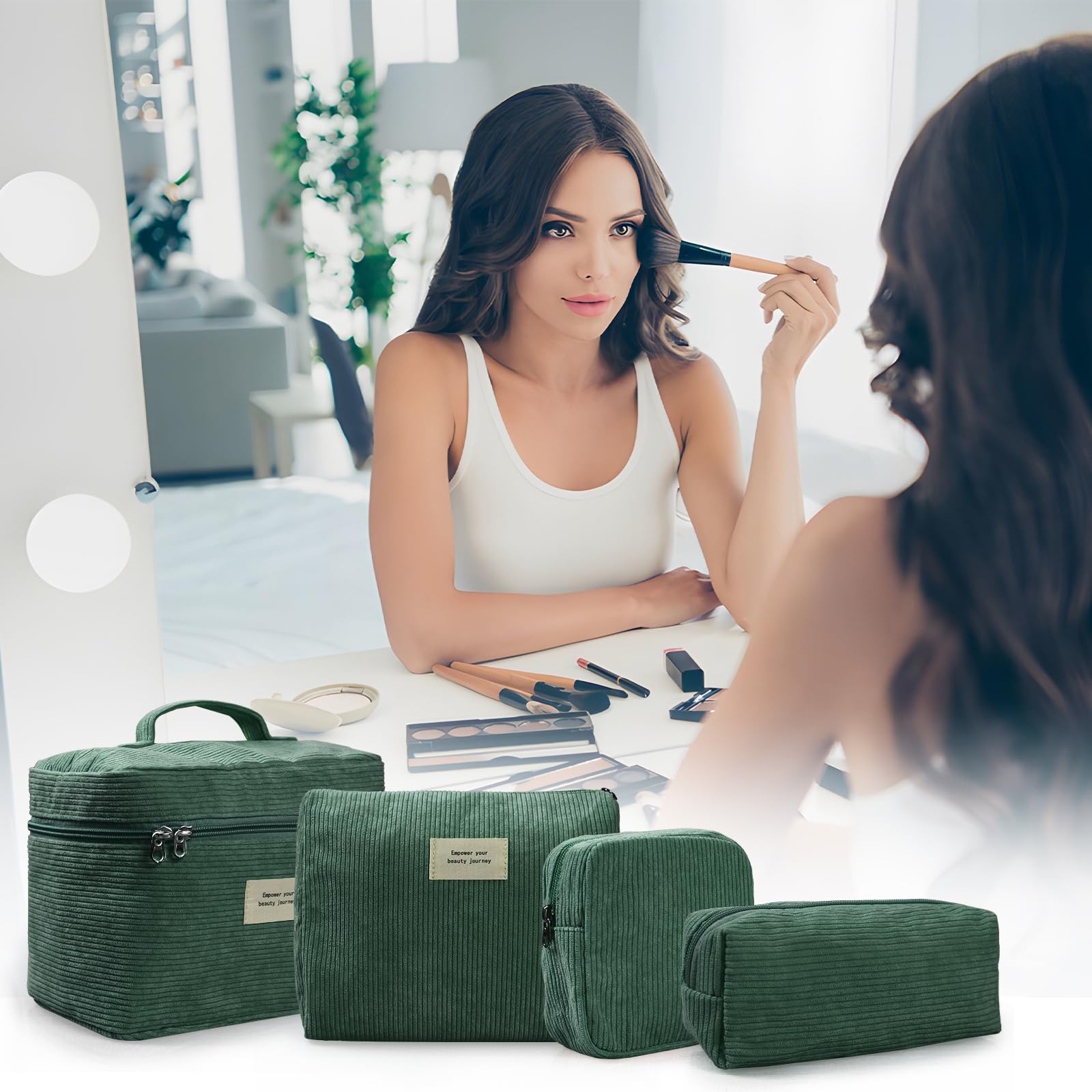 LVWNM corduroy makeup bag collection highlights compact sizes for versatile packing