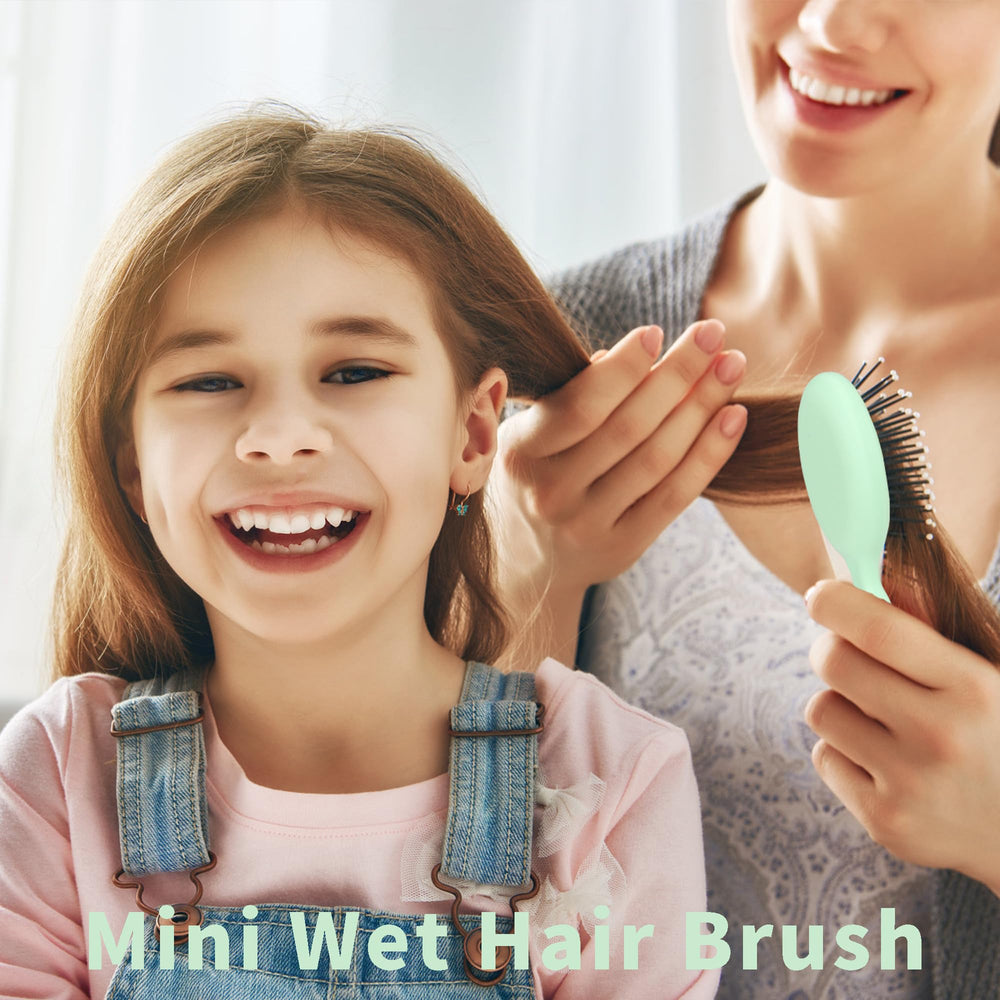 LVYOUIF mint-green mini brush helps manage wet or dry hair efficiently