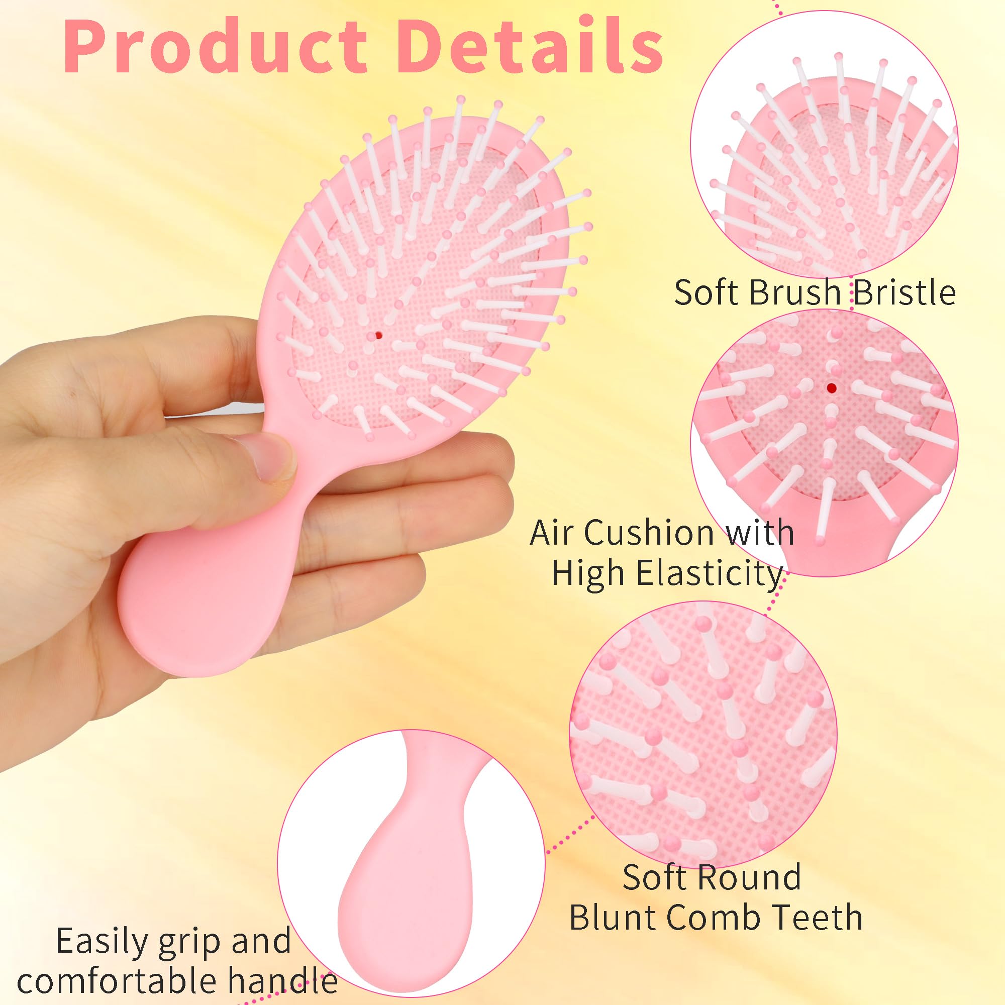 LVYOUIF orange mini brush enables quick detangling for dry or wet hair