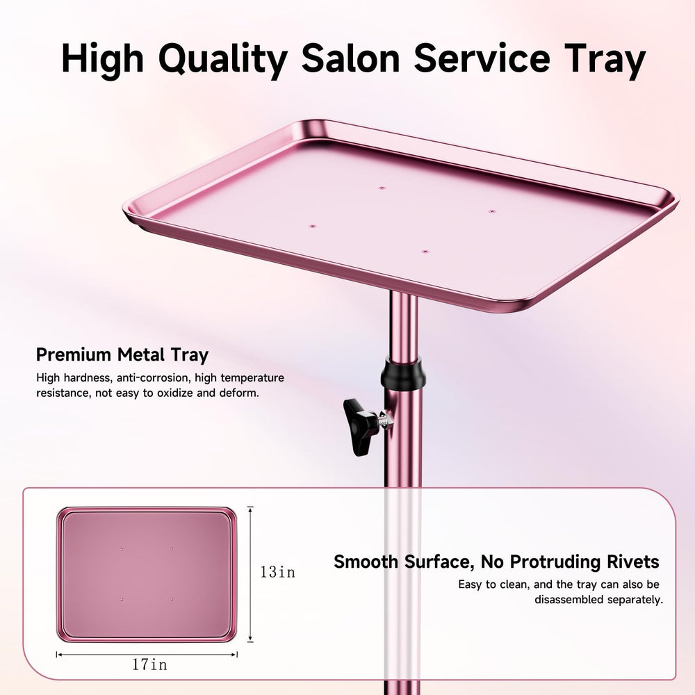 LWADALN salon tray cart height-adjust image shows range from 27.17 to 39.4 inches.