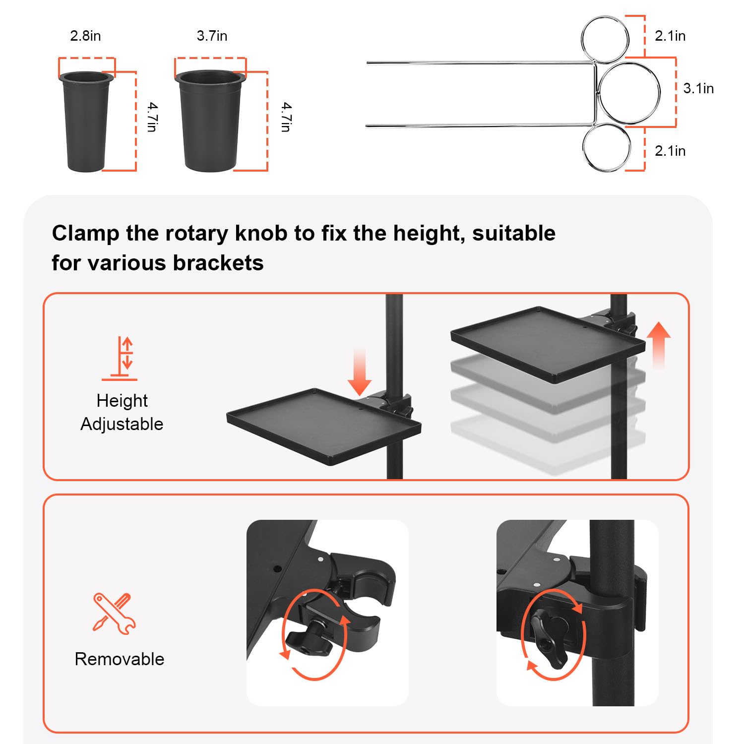 LWADALN salon-tray-cart height-adjustment-knob highlights ergonomic, customized setup.