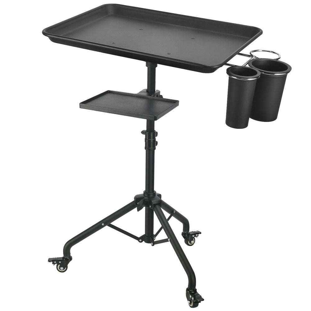 LWADALN salon-tray-cart on wheels side view shows mobile convenience for busy studios.