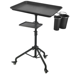 LWADALN salon-tray-cart on wheels side view shows mobile convenience for busy studios.