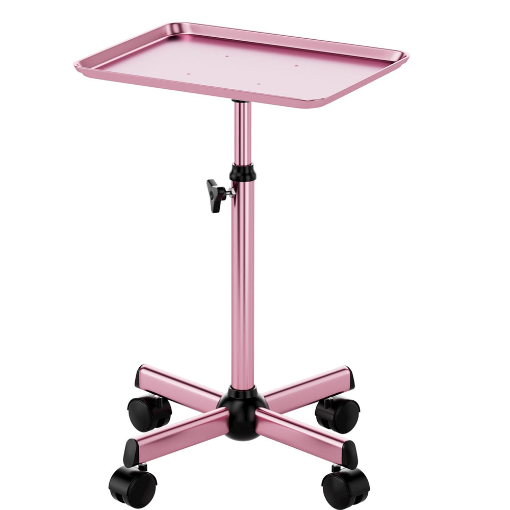LWADALN salon tray cart side view emphasizes sturdy metal frame for durability.
