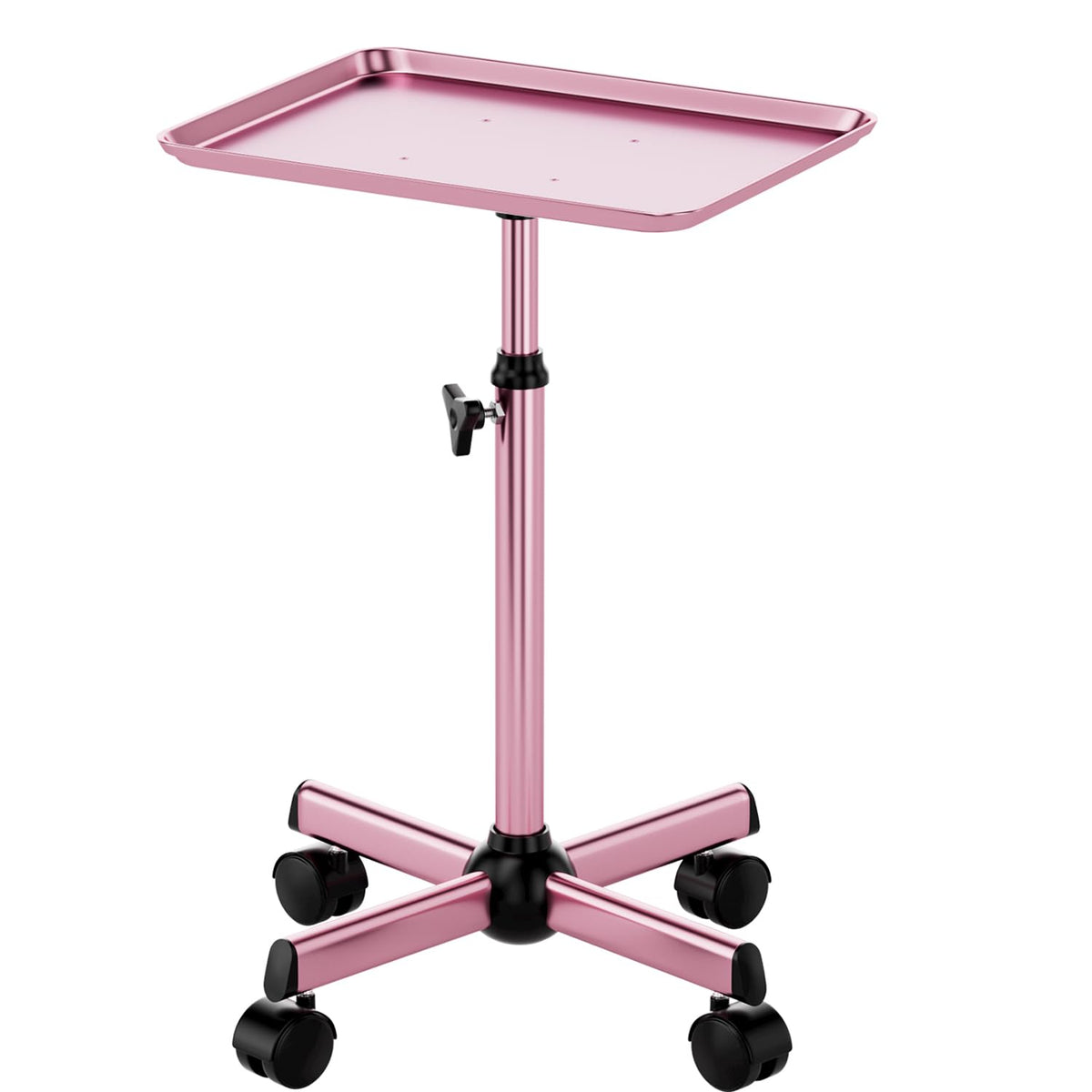 LWADALN salon tray cart side view emphasizes sturdy metal frame for durability.