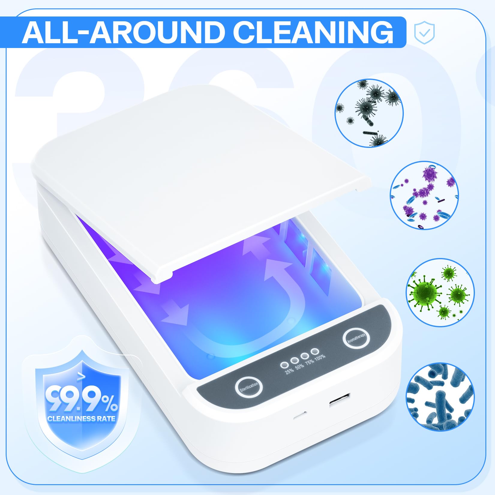 LXIANGN sterilizer blue light activated for germ free tool cleaning