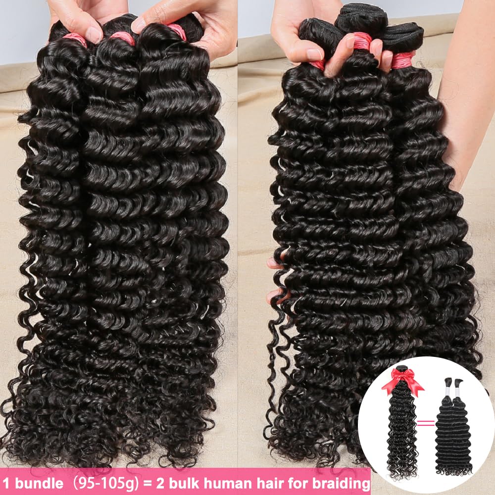 LXYANOO deep wave bundles 20in on-model highlights volume and movement.