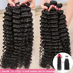 LXYANOO deep wave bundles 20in on-model highlights volume and movement.