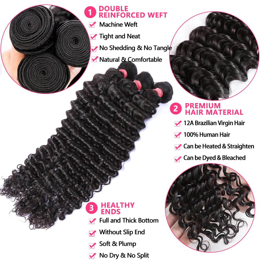 LXYANOO deep wave bundles 22in in motion demonstrates smooth flow and length.